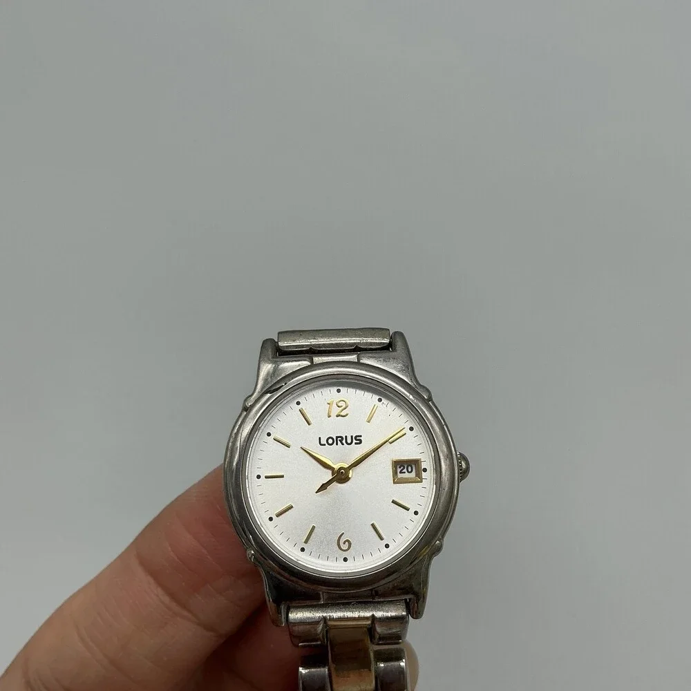 Lorus LR9228 Womens Watch 25mm Silver Dial Two Tone Date New Battery 7.5